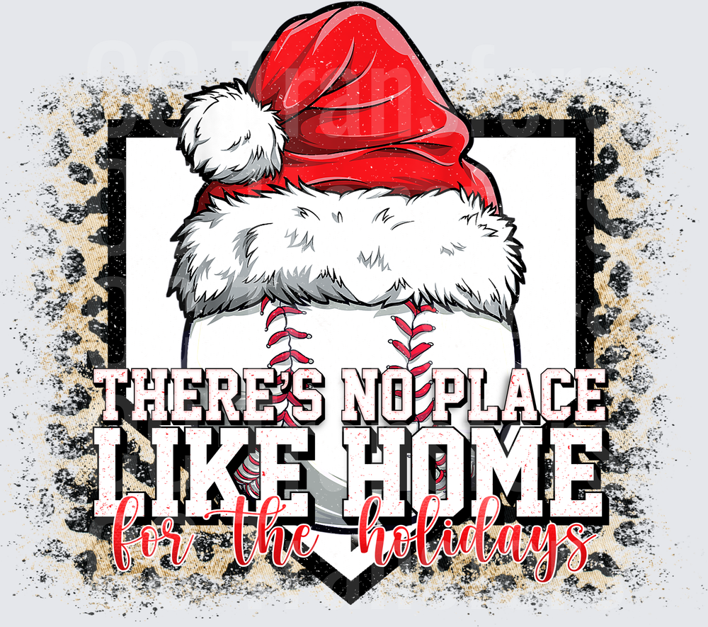 There's No Place Like Home For The Holidays Baseball Santa (DTF)