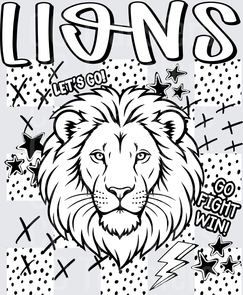 Lions Dotties And Doodles (DTF)