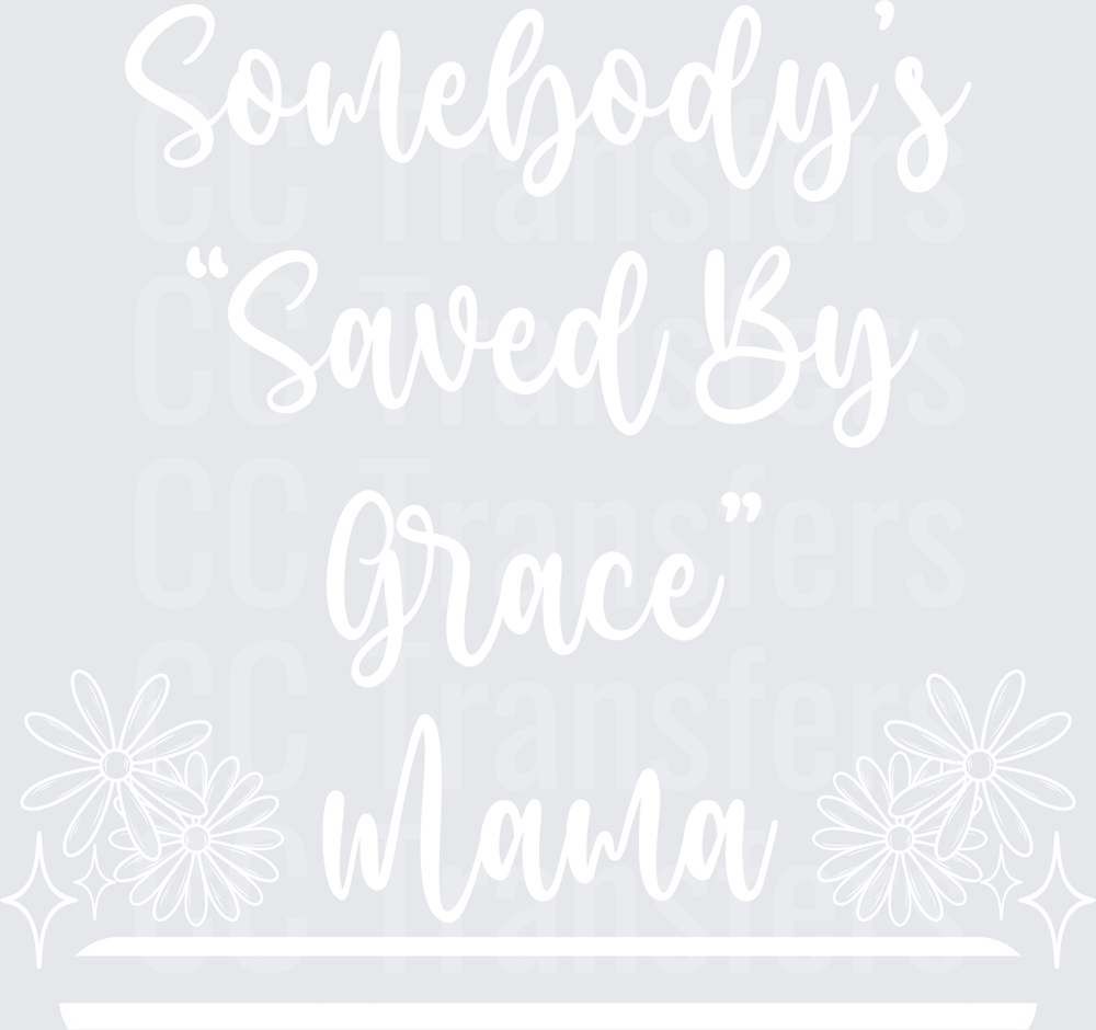 Bold White Graphic Design on Blank Background (DTF)