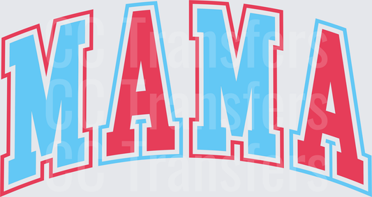 Arched Varsity MAMA Bold Letter Design (DTF)