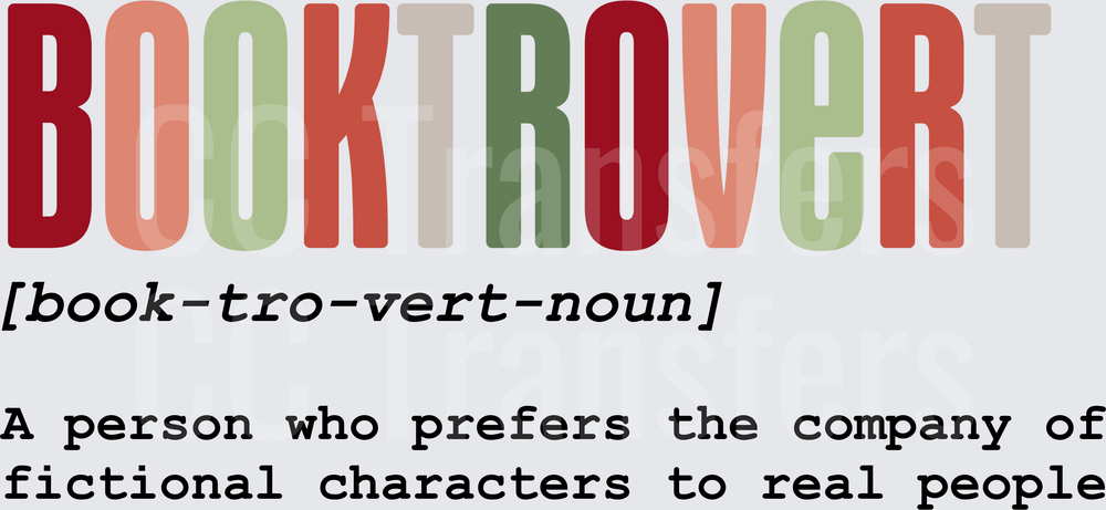 Booktrovert Dictionary Definition Multicolor Typography (DTF)