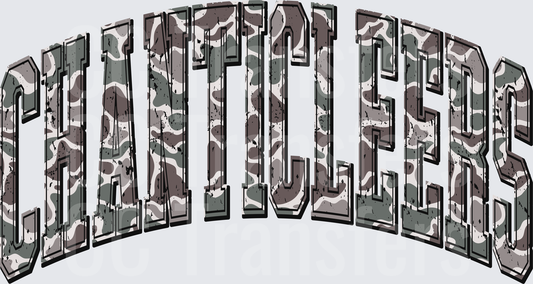 Chanticleers Arched Camo Distressed Bold Varsity Letters (DTF)