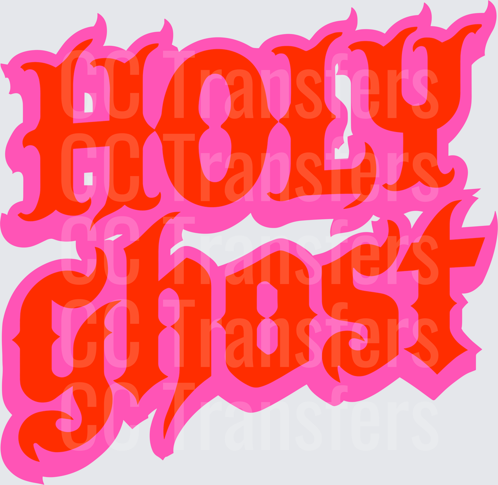 Holy Ghost Bold Retro Gothic Flame Typography (DTF)