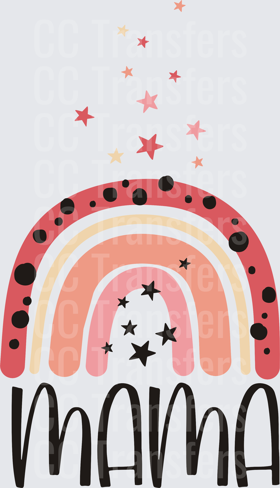 Boho Rainbow Stars Mama Lettering (DTF)