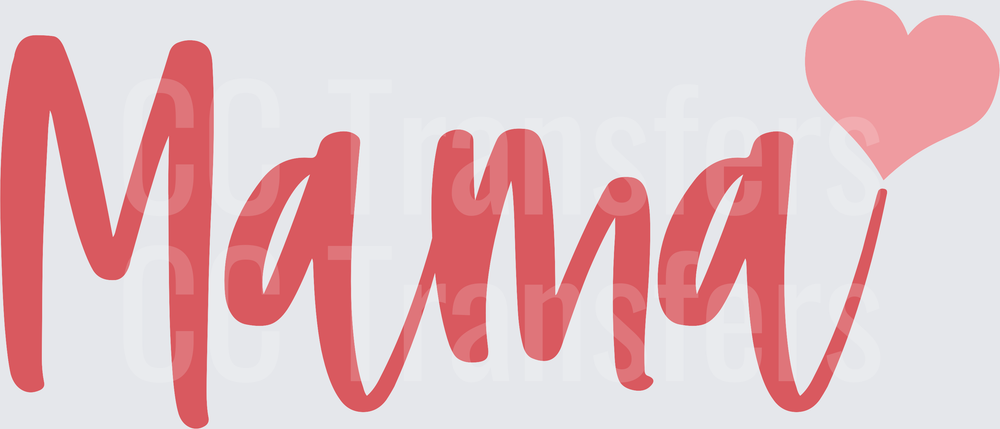 Mama Script with Pink Heart Accent (DTF)