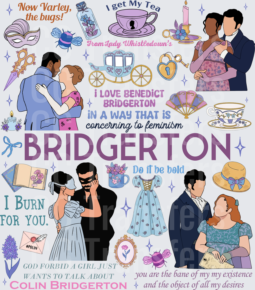 Regency Romance TV Show Fan Collage with Quotes (DTF)