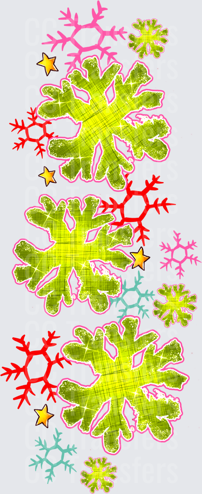 Colorful Snowflake Cluster Mix with Stars (DTF)
