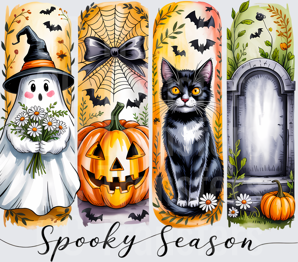Spooky Season Halloween Four Panel Bookmark Set (DTF)