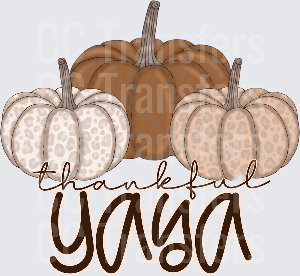 Thankful Yaya Leopard Print Fall Pumpkins (DTF)