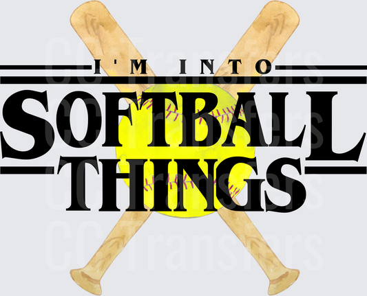 I'm Into Softball Things Crossed Bats Yellow Ball (DTF)