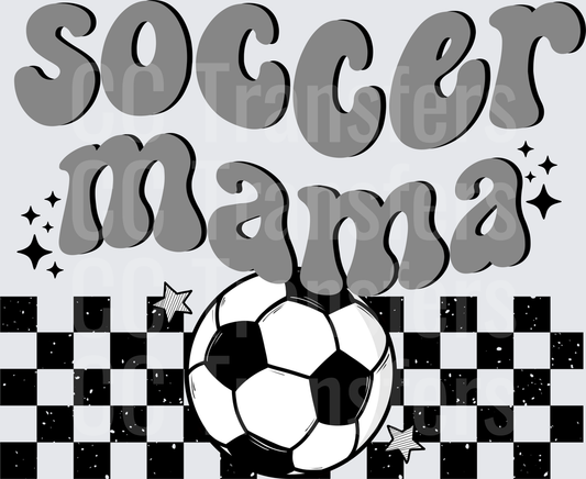 Soccer Mama Retro Groovy Checkered Ball Design (DTF)