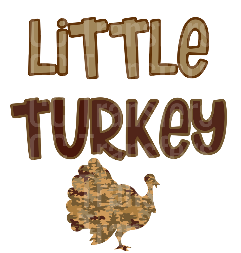 Little Turkey Camo Turkey Silhouette Thanksgiving (DTF)