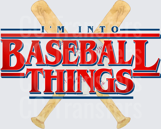 I'm Into Baseball Things Crossed Bats & Ball Graphic (DTF)