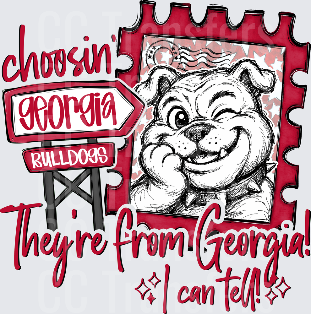 Choosin Georgia Smiling Mascot Stamp Design (DTF)