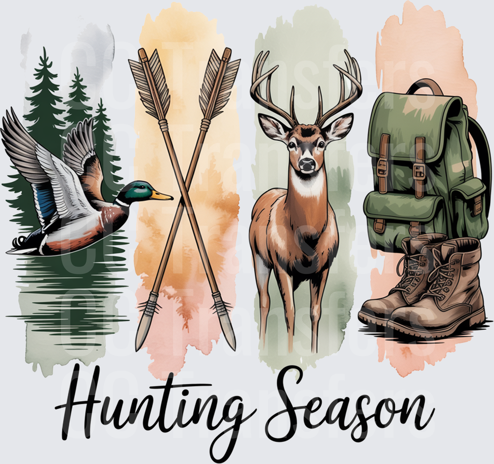 Hunting Season Mallard Duck Deer Arrows Backpack Boots (DTF)
