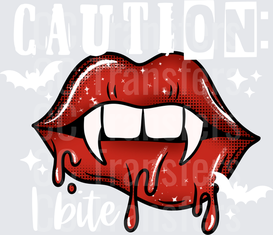 Glittery Red Vampire Lips Dripping Blood (DTF)
