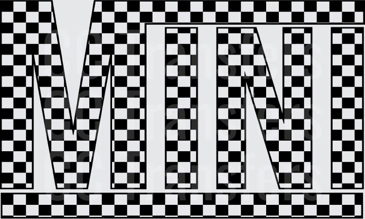Bold Checkered Block Letter Word Mini Pattern (DTF)