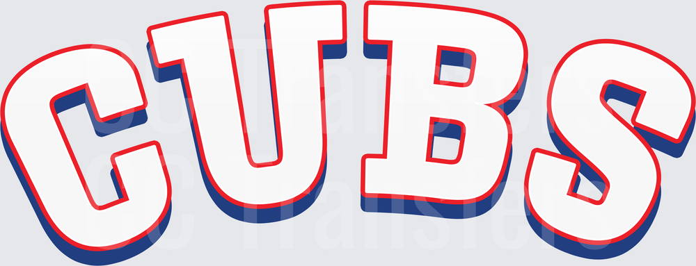 Bold Arched Baseball Team Wordmark Blue Red White (DTF)