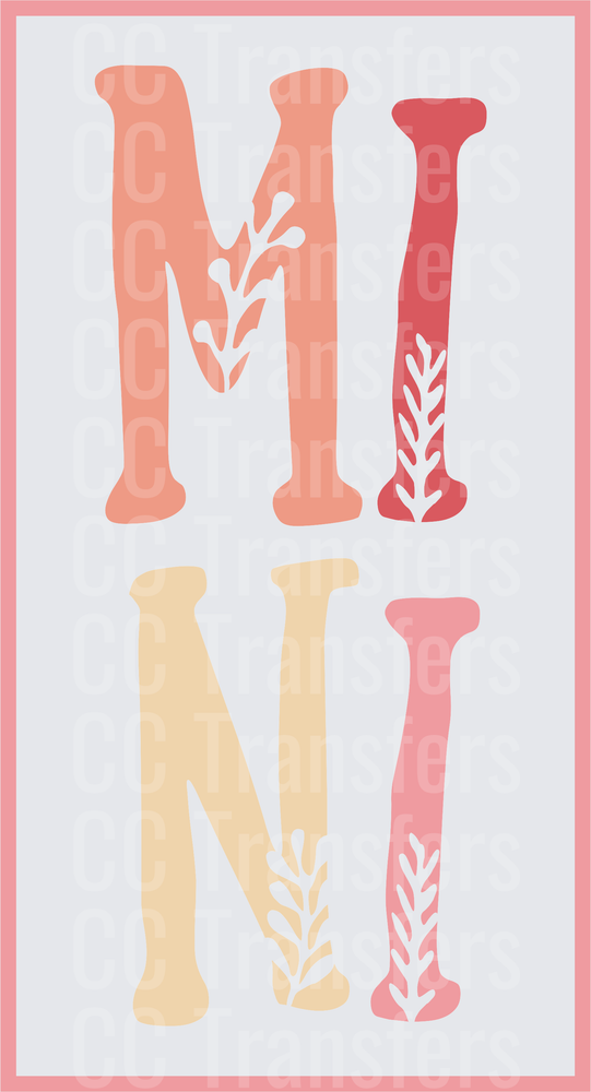 Mini Floral Letter Design Pink Tones (DTF)