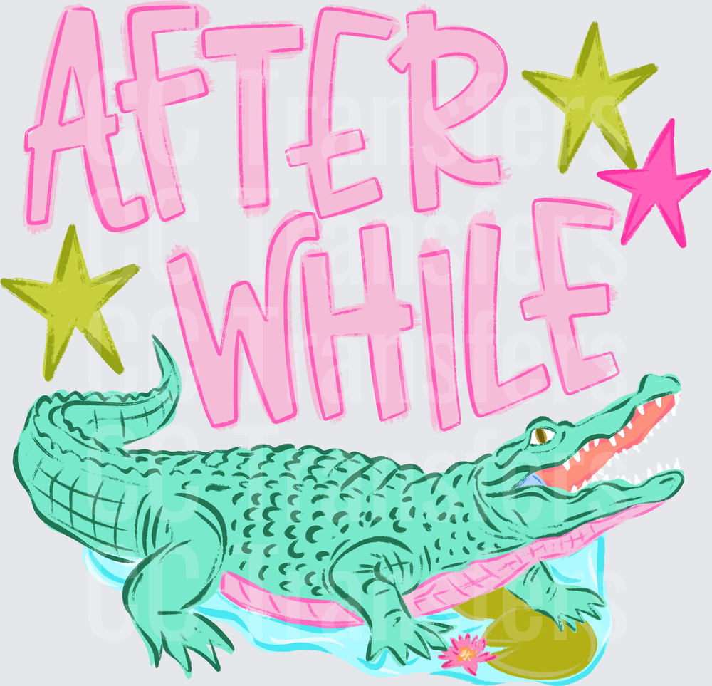 After While Alligator Pink Stars Swamp Floral (DTF)