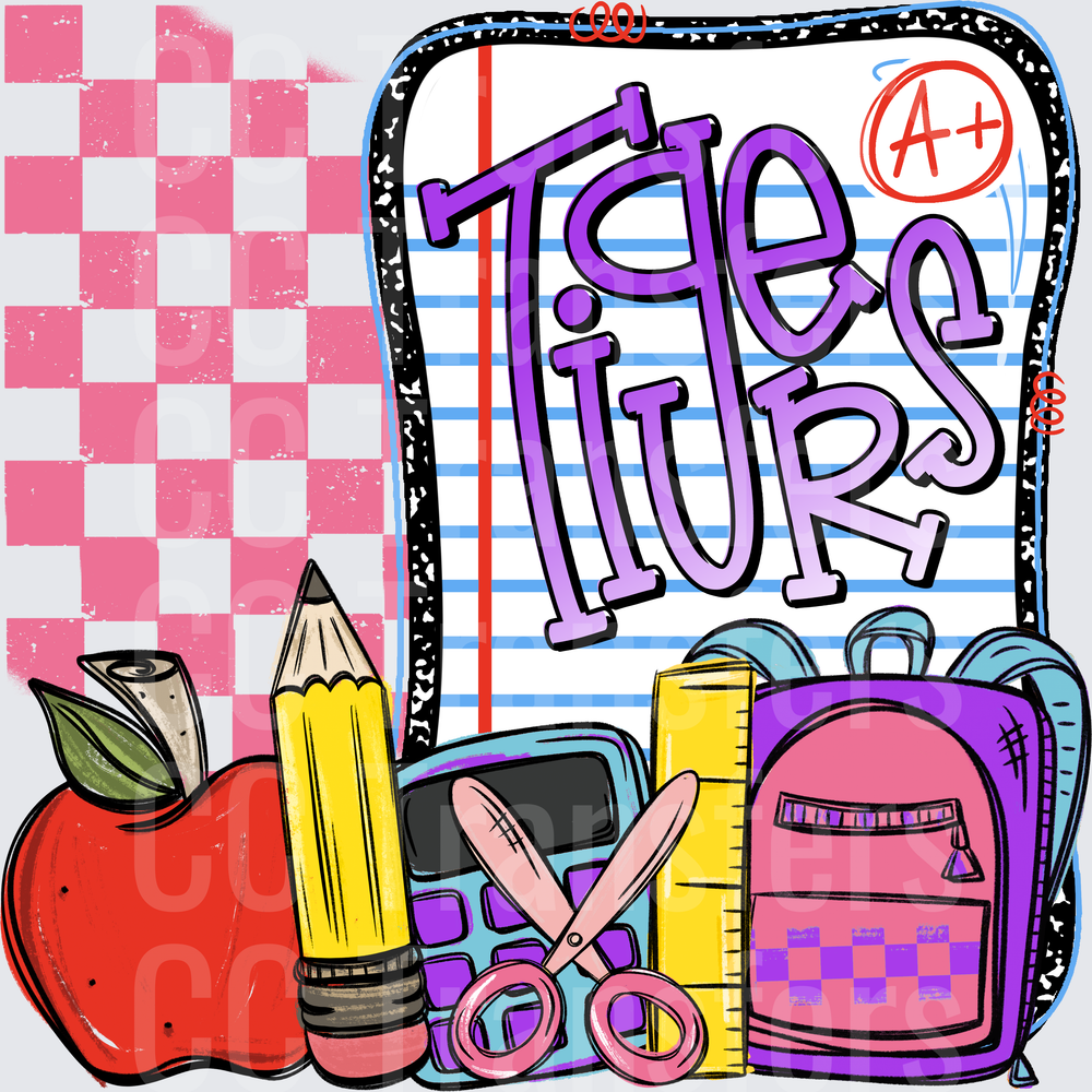 Tigers School Supplies Notebook A+ Back to School (DTF)