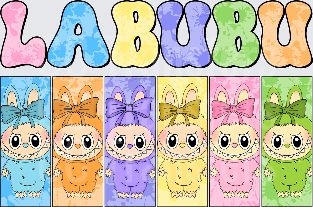 Colorful Fuzzy Monster Rainbow Six Panel Bundle (DTF)