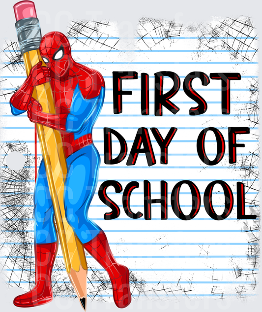 Red Blue Superhero First Day Of School Pencil (DTF)