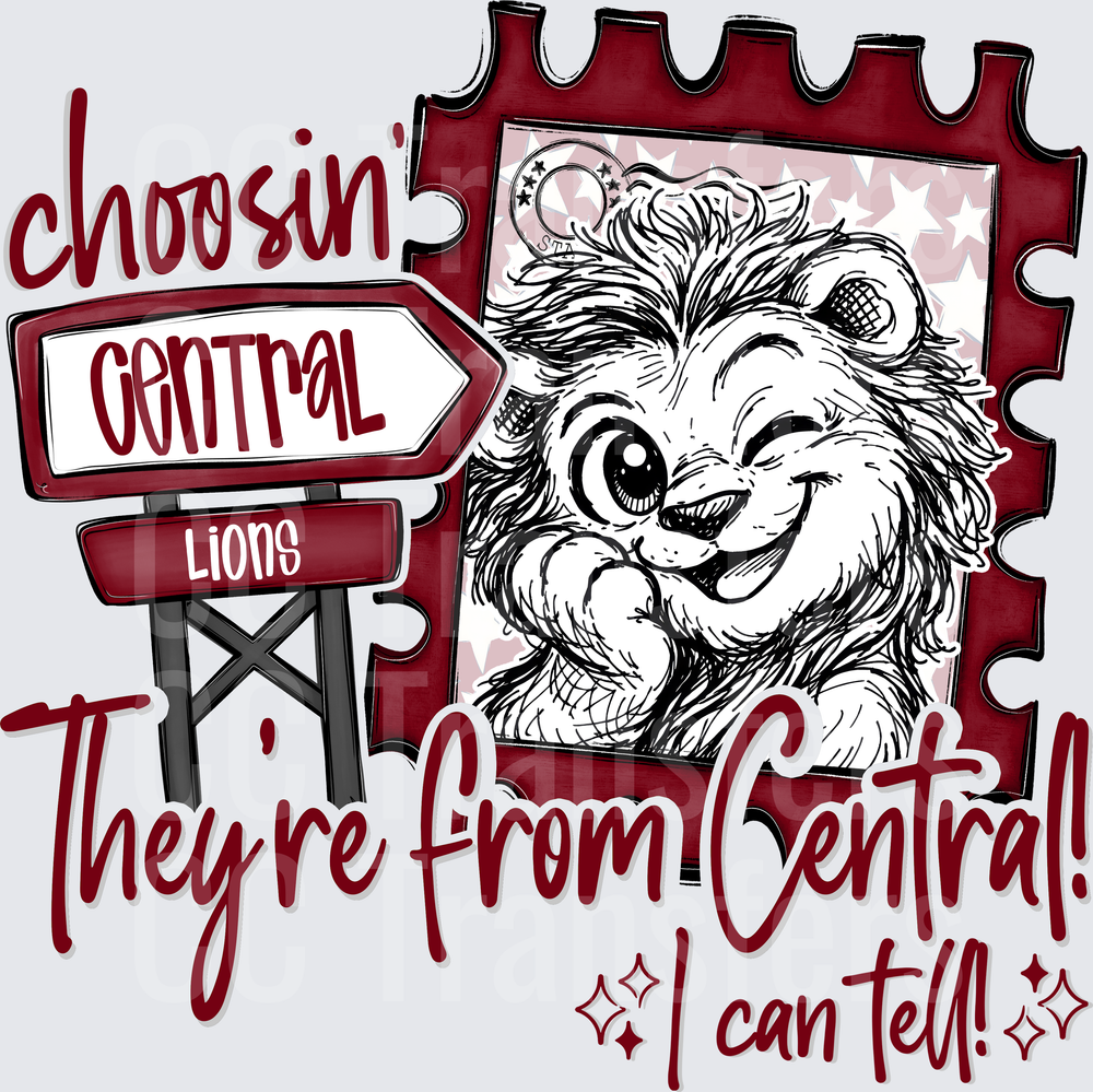 Choosin' Central Lions I Can Tell Stamp Lion DTF