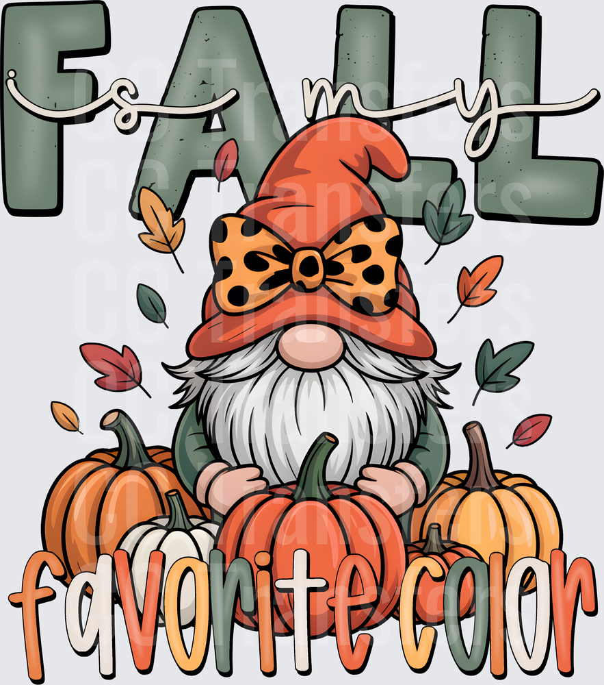 Fall Is My Favorite Color Autumn Gnome Pumpkins (DTF)