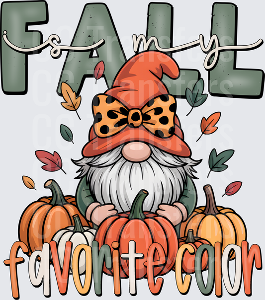 Fall Is My Favorite Color Autumn Gnome Pumpkins (DTF)