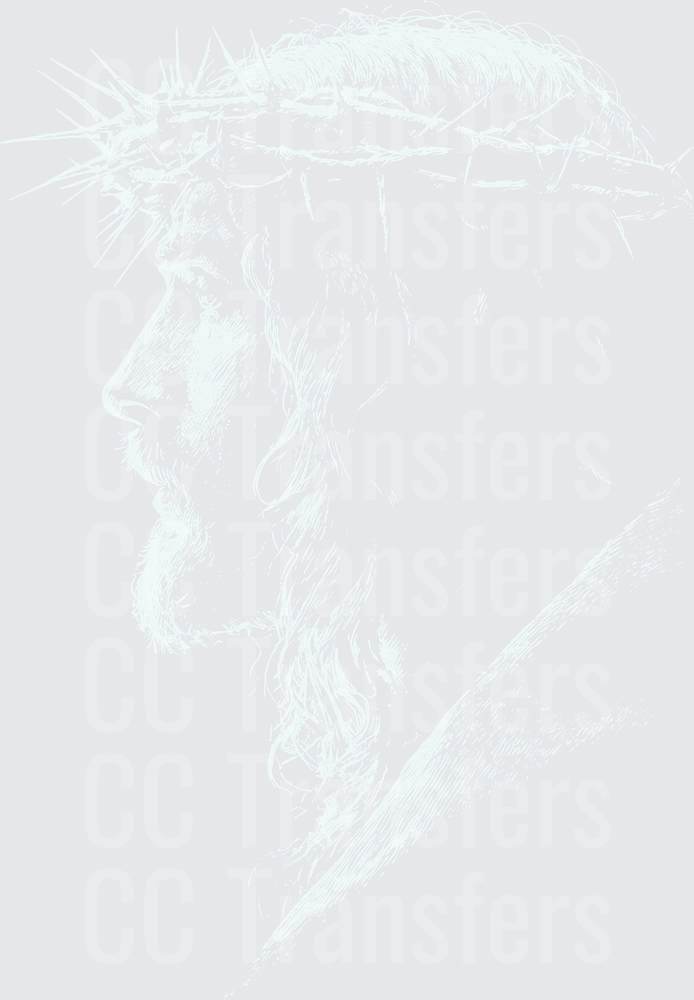 Jesus Christ Side Profile Crown of Thorns Sketch (DTF)