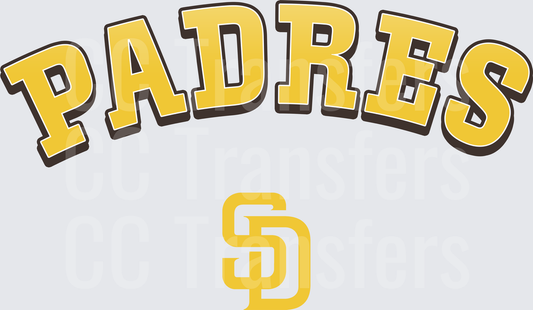 San Diego Baseball Arched Wordmark with SD Logo (DTF)