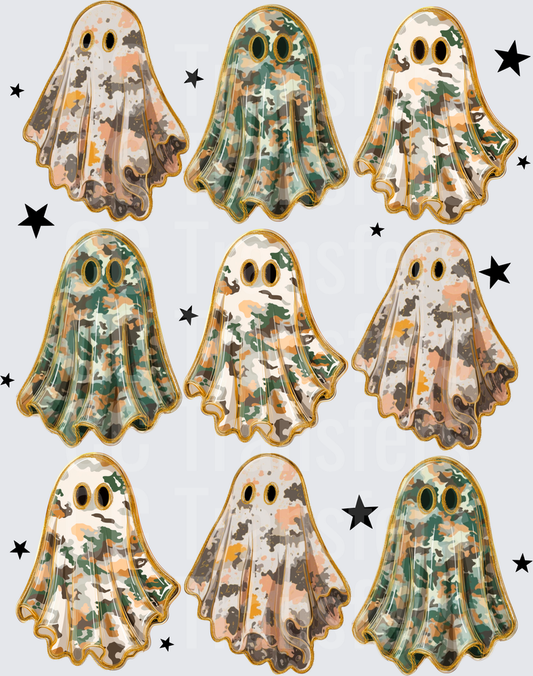 Camo Halloween Ghost Bundle with Stars (DTF)