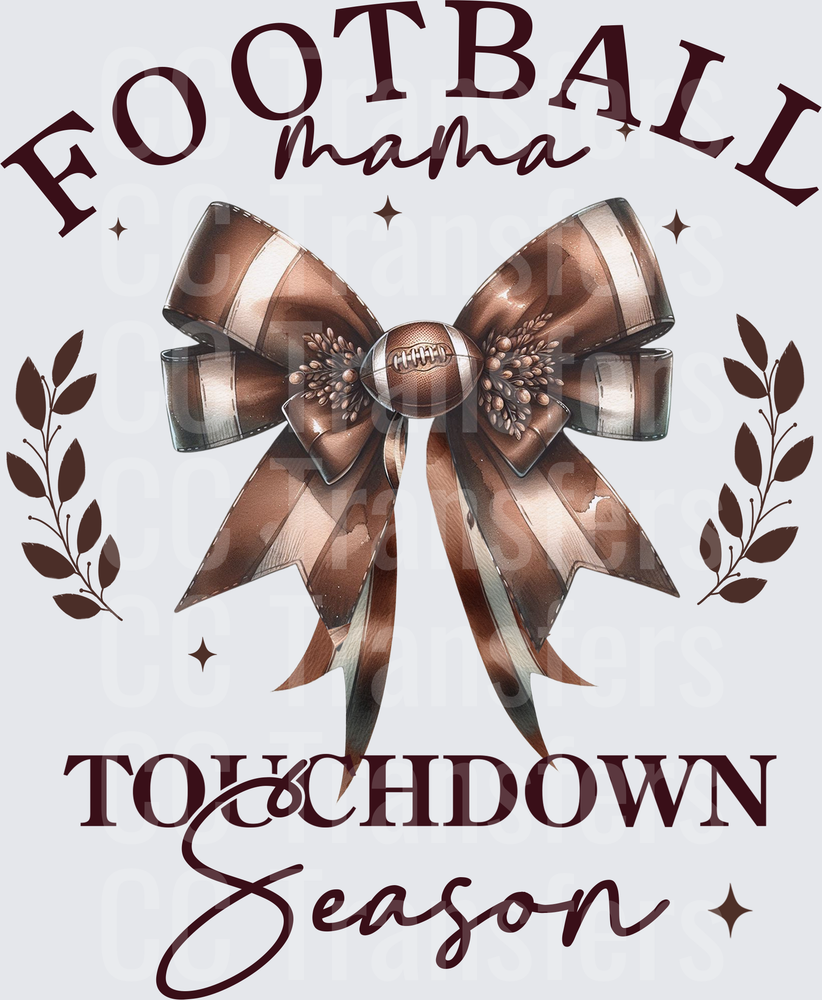 Football Mama Touchdown Season Coquette Bow (DTF)