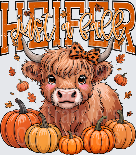 Heifer Just A Fall Cute Highland Cow Pumpkins DTF