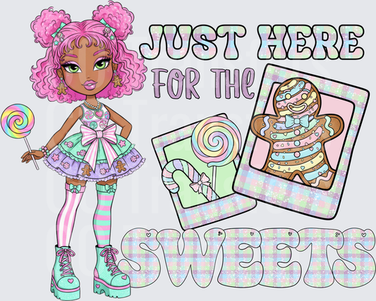 Pastel Candy Girl Just Here For The Sweets (DTF)