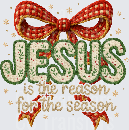 Jesus Is The Reason For The Season Crochet Bow (DTF)