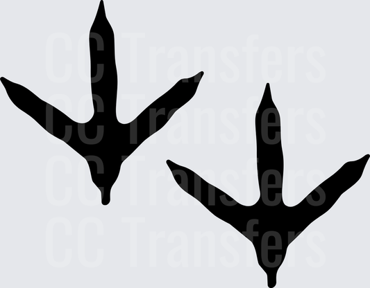 Dinosaur Footprints Tracks Silhouette Pair (DTF)