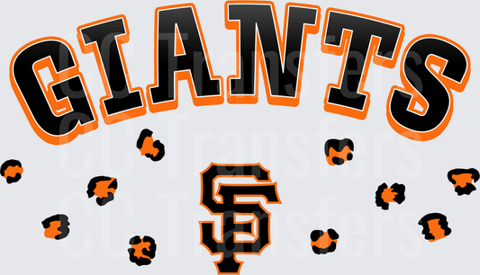 San Francisco Baseball Arched Wordmark Leopard Print (DTF)