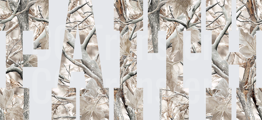 FAITH Winter Snow Camo Tree Branch Letter Design (DTF)