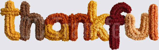 Thankful Chunky Yarn Knit Text Fall Colors (DTF)