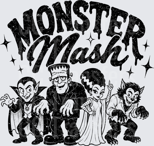 Monster Mash Classic Horror Creatures Retro Vintage (DTF)