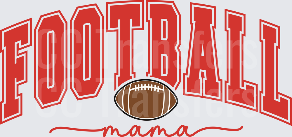 Football Mama Arched Varsity Letter Design (DTF)
