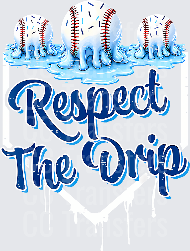 38 Funny Game Day Baseball Drip Cute Ice Cream Respect The Drip T-Shirt