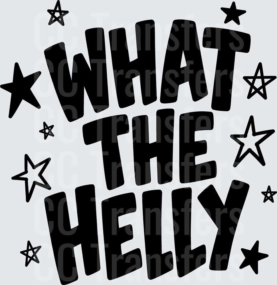 What The Helly Bold Text with Stars (DTF)