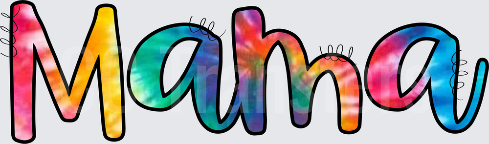 Mama Tie-Dye Colorful Bold Script Lettering (DTF)