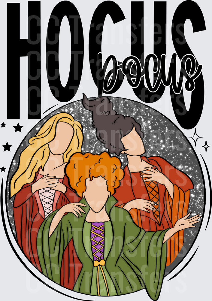 Three Witches Sisters Sparkle Circle (DTF)