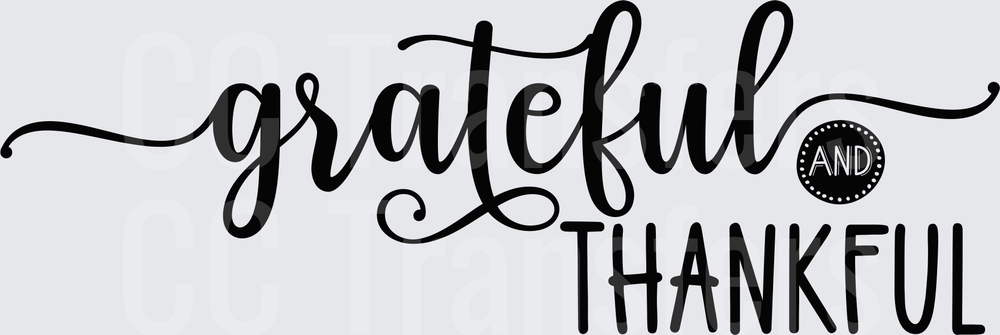 Grateful and Thankful Script Typography Design (DTF)
