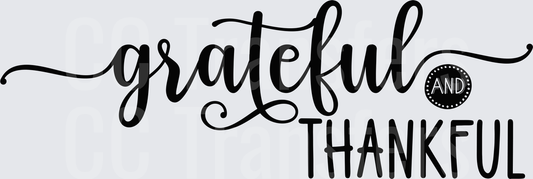 Grateful and Thankful Script Typography Design (DTF)