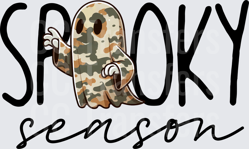 Spooky Season Camo Ghost Halloween (DTF)